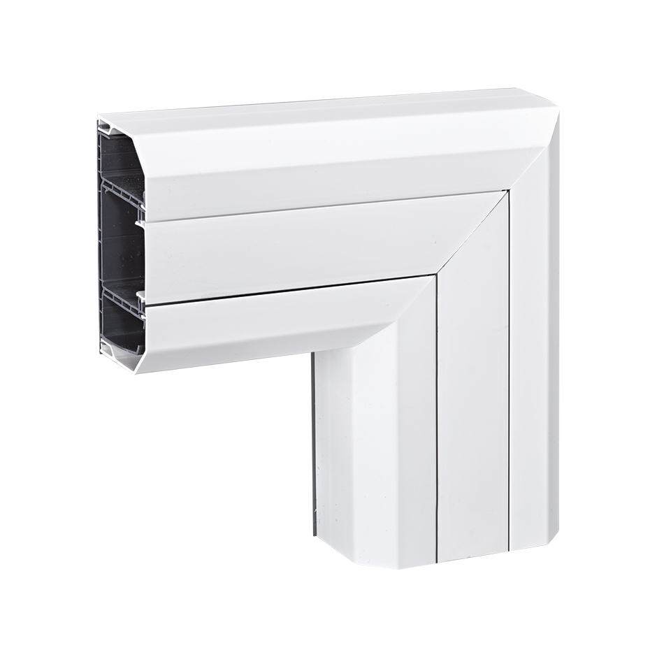 Accesorio ángulo plano descendente para canal Cablomax 170x55mm de aluminio