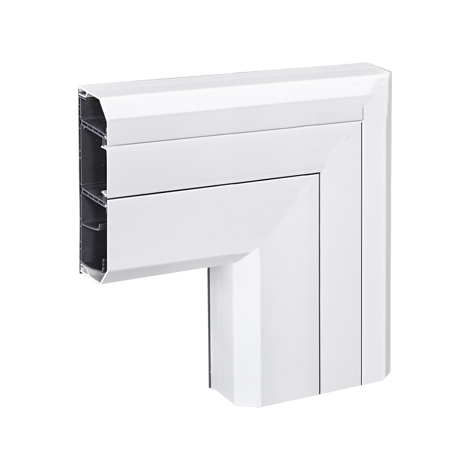 Accesorio ángulo plano descendente para canal Cablomax 170x55mm de PVC