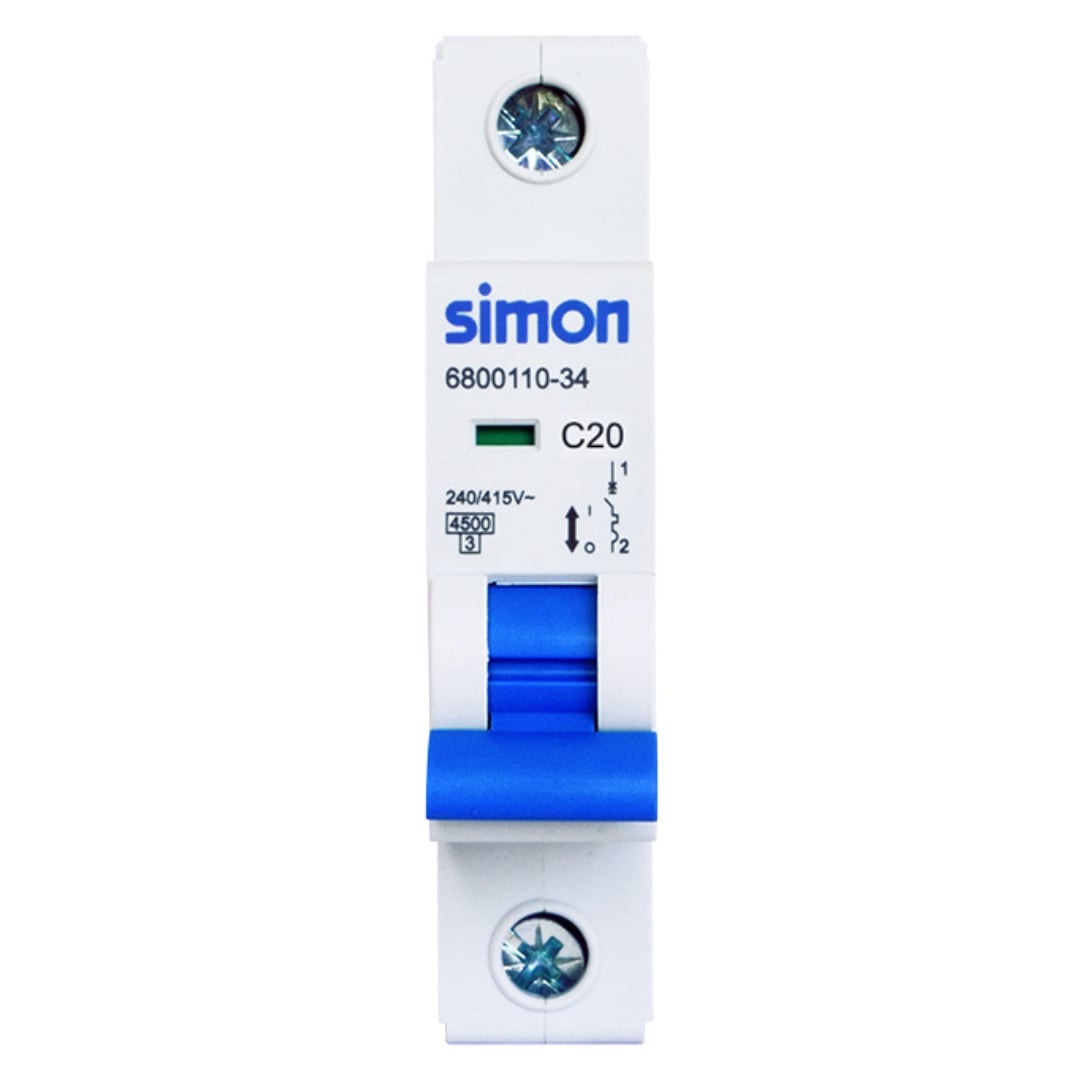Disjoncteur unipolaire 20A Simon 680