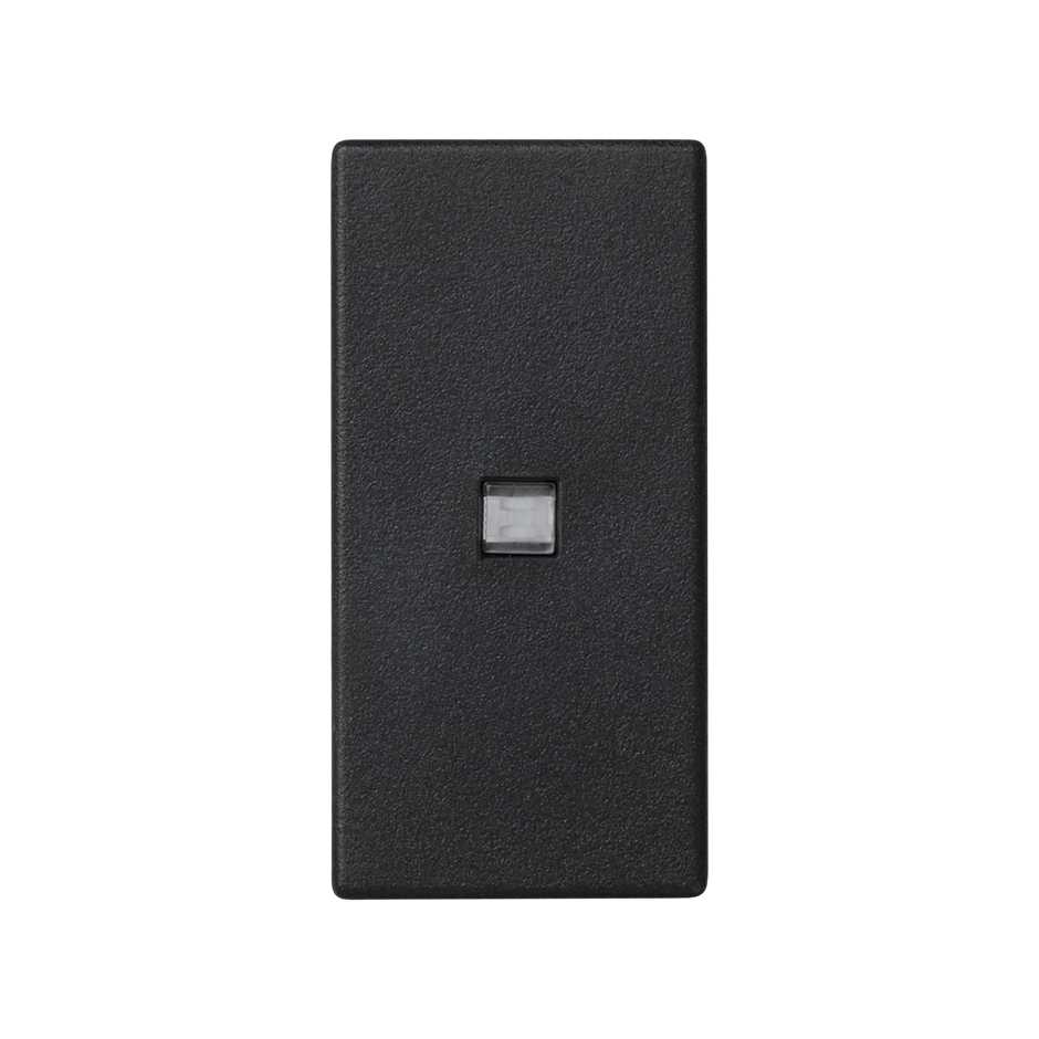 Tecla com visor para botão de pressão com função luminosa de 1 elemento preto Simon K45