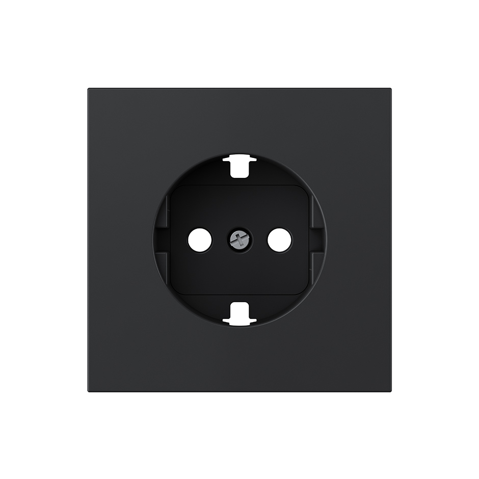 Schuko socket cover black matte Simon 360