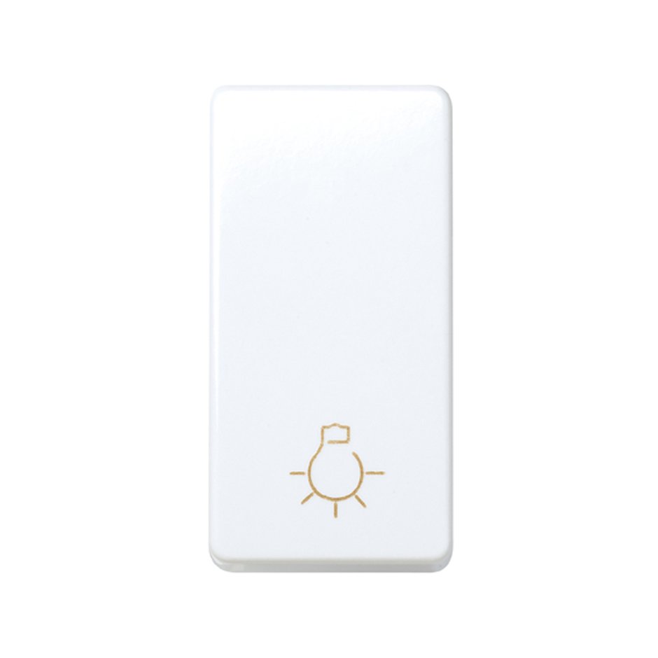 Botão de pressão com gravação luz 10 A 250 V~ de meio-elemento e sistema de ligação rápida de bornes branco Simon 27 Play