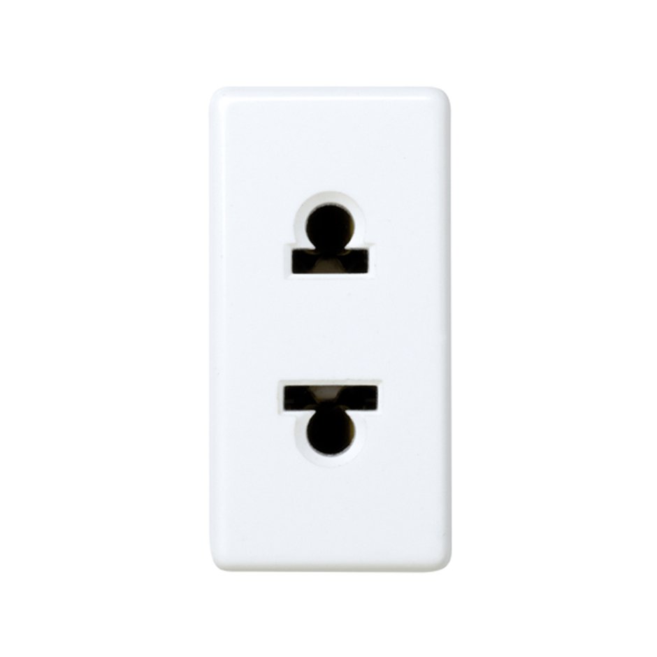Combined two-pole socket (European/American) 10A 250V~ for half element with screw terminal connection white Simon 27 Play