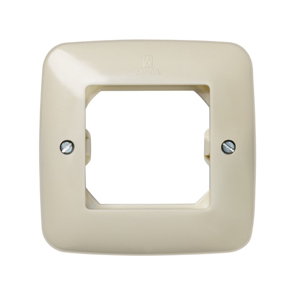 Frame (with visible screws) for 1 element with claws and without centre frame ivory Simon 27