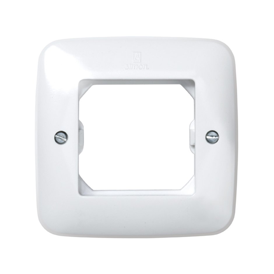Frame (with visible screws) for 1 element with claws and without centre frame white Simon 27