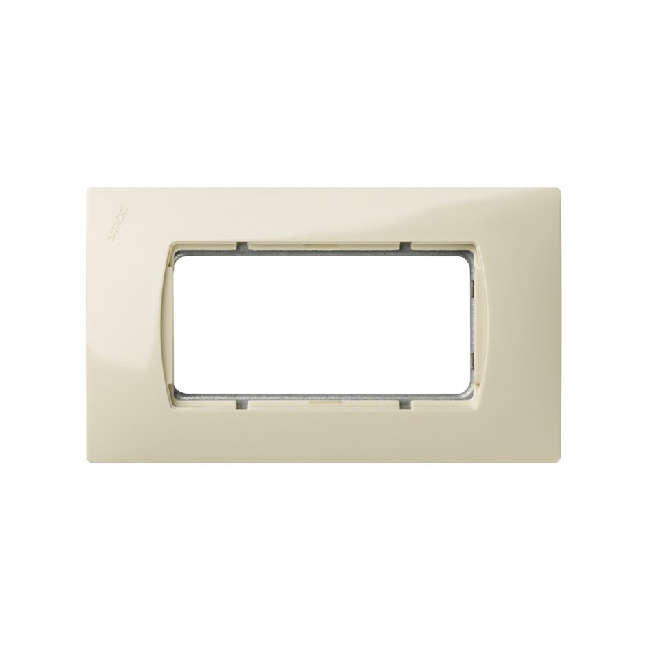 Frame for 4 half elements (2 elements) with centre frame for American box white Simon 27