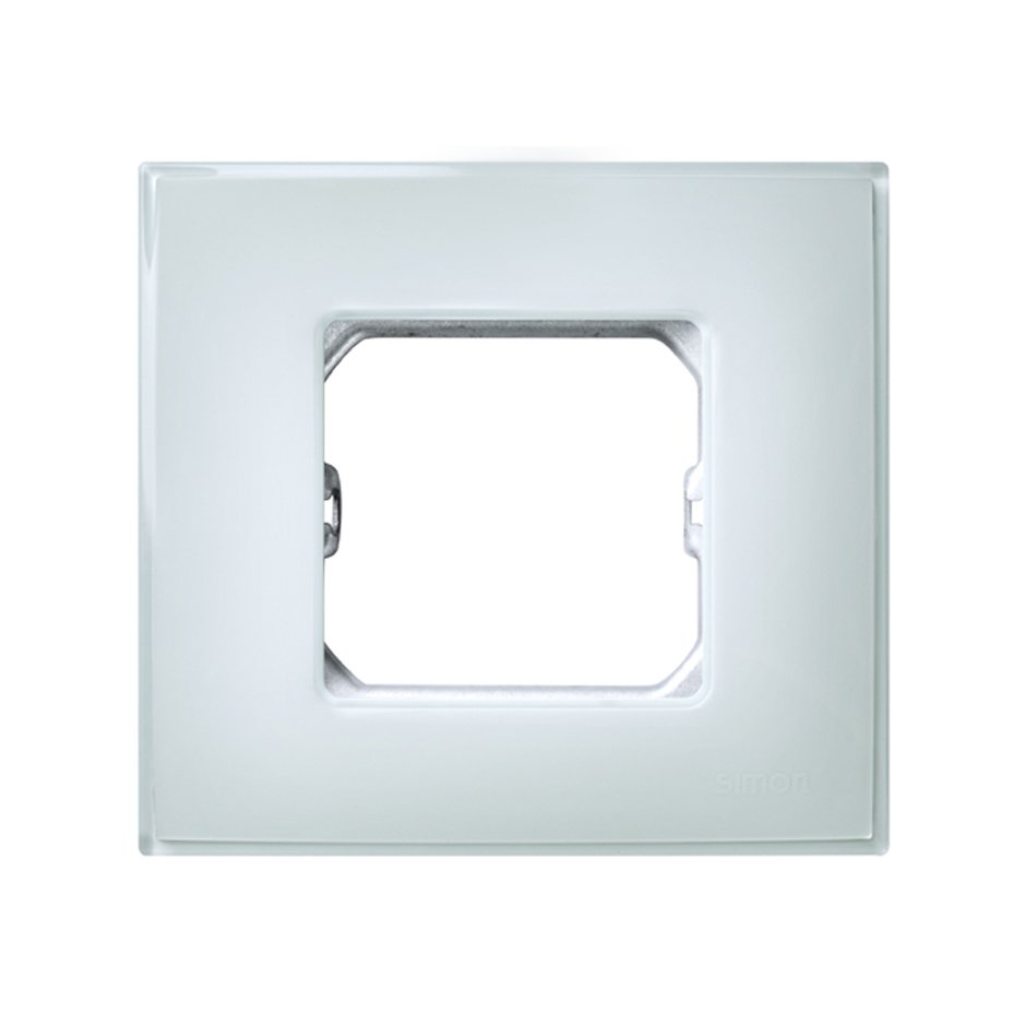 Frame for 1 element gloss green without claws and with frame holder Simon 27 Neos