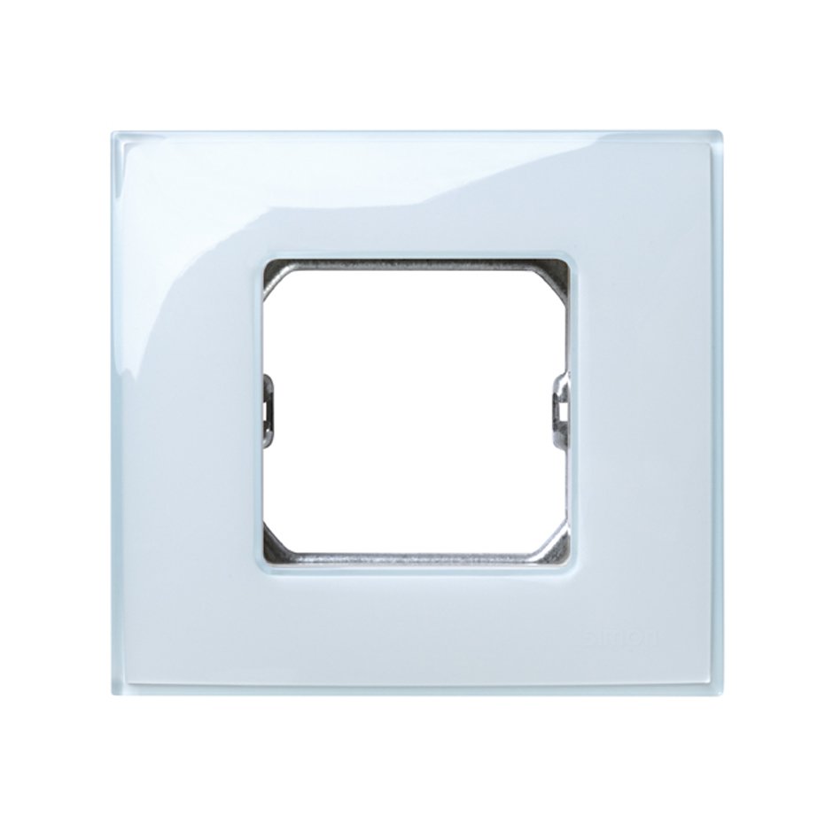 Frame for 1 element gloss blue without claws and with frame holder Simon 27 Neos