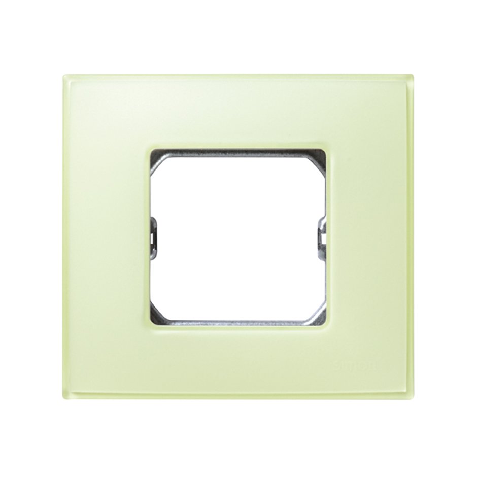Frame for 1 element matt yellow without claws and with frame holder Simon 27 Neos