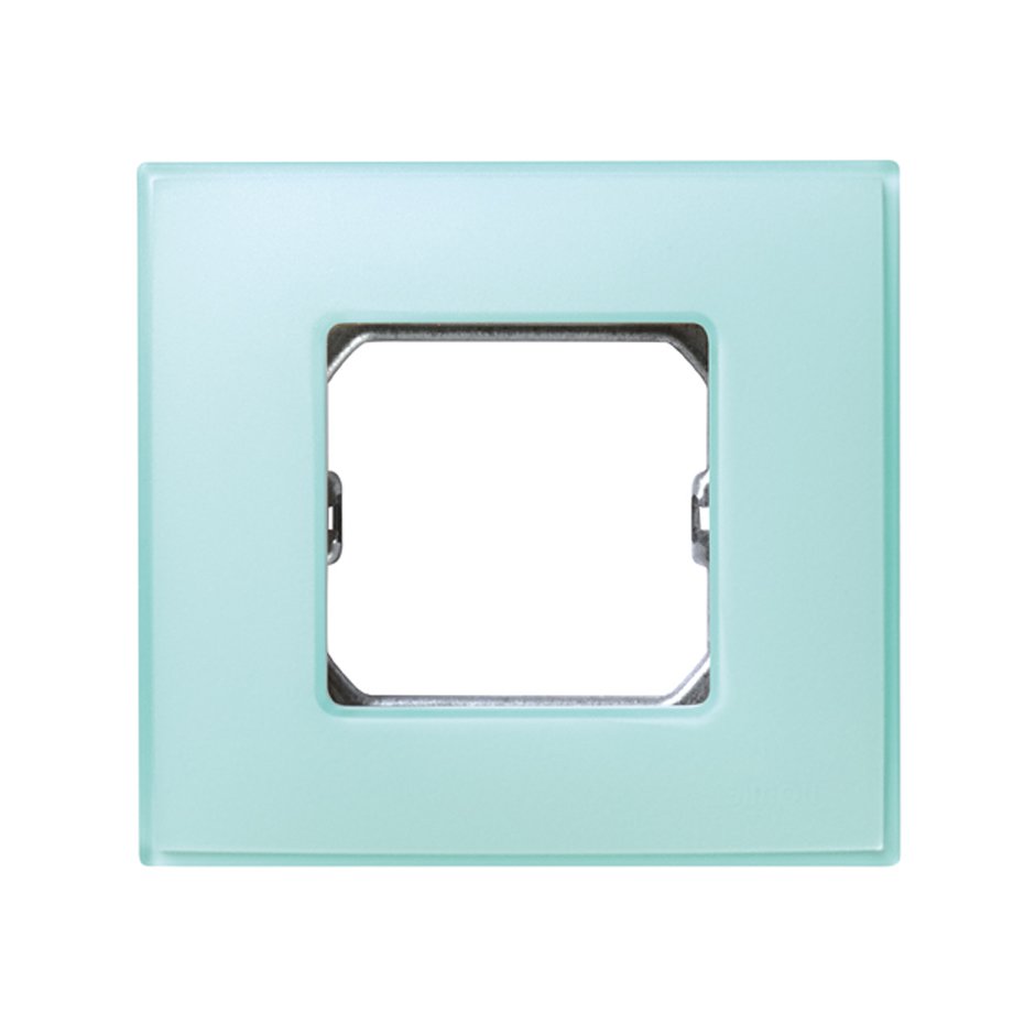 Frame for 1 element matt green without claws and with frame holder Simon 27 Neos