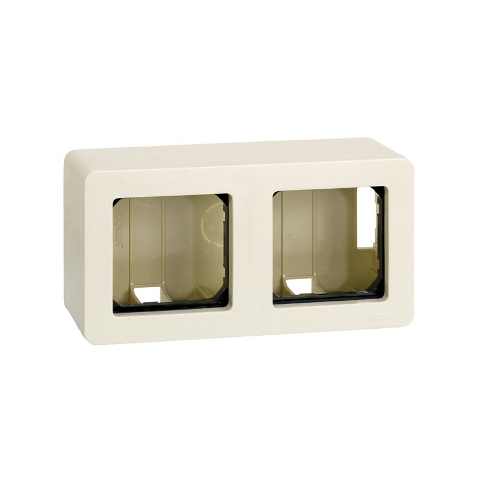 Surface-mount box for 2 elements ivory Simon 27
