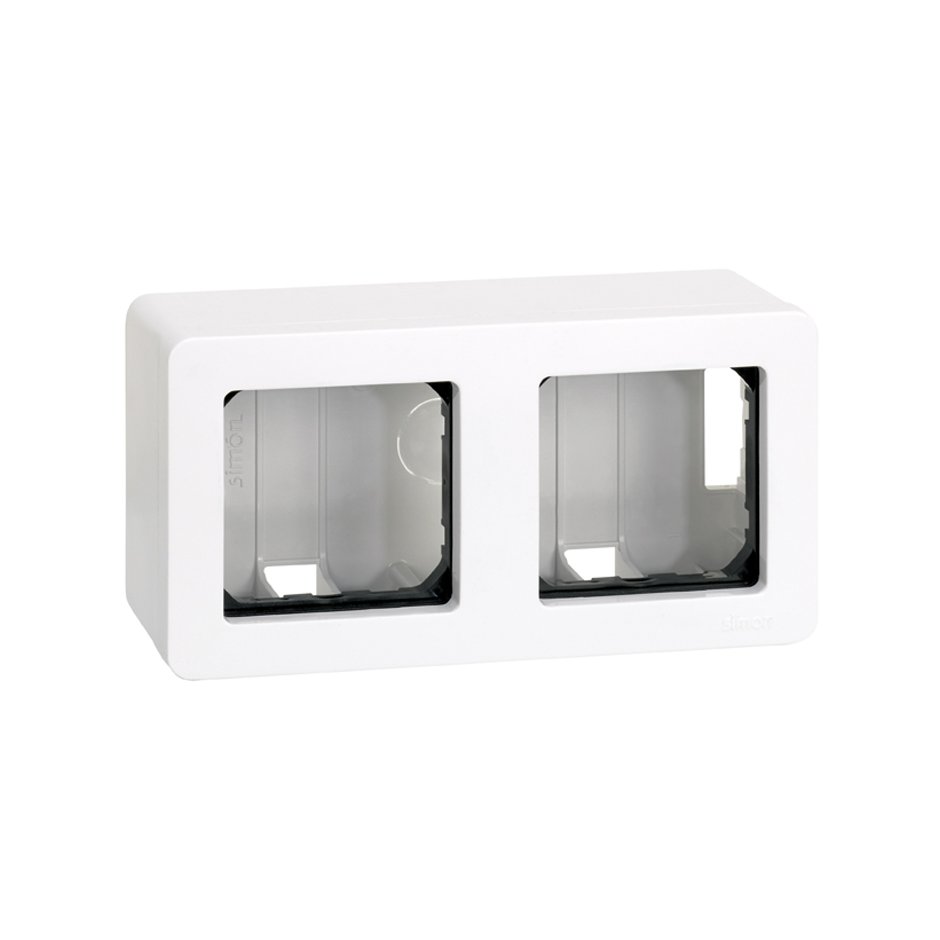 Surface-mount box for 2 elements white Simon 27