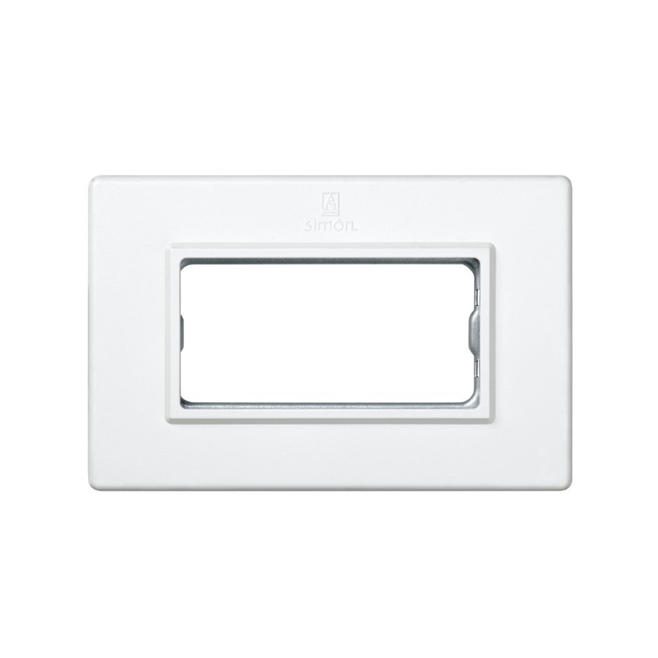 Frame for surface or flush mount boxes with centre frame with 1 row for 2 elements white Simon 27 Centralisations