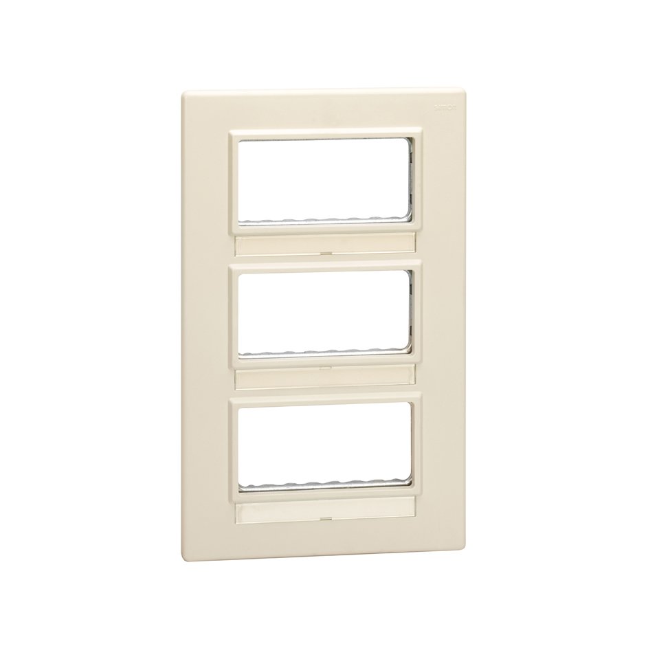 Frame for surface or flush mount boxes with centre frame with 3 rows for 6 elements ivory Simon 27 Centralisations
