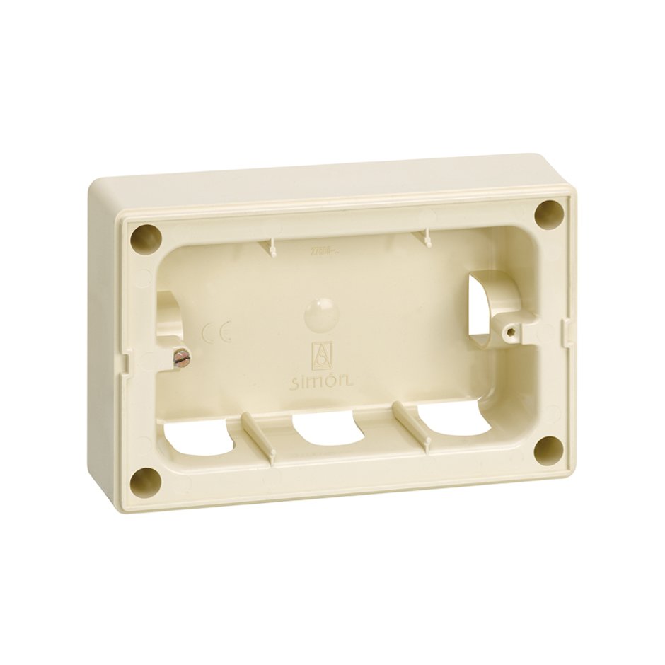 Base for surface mount box for frame with 1 row for 2 elements ivory Simon 27 Centralisations