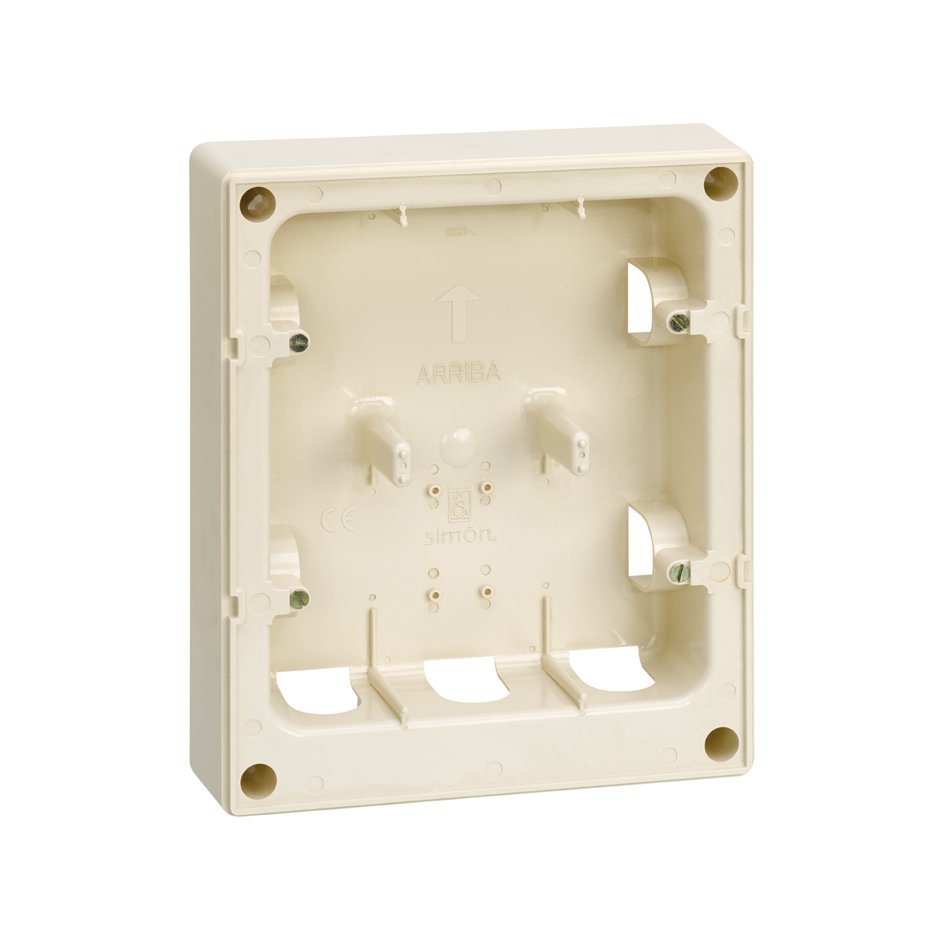 Base for surface mount box for frame with 2 rows for 4 elements ivory Simon 27 Centralisations
