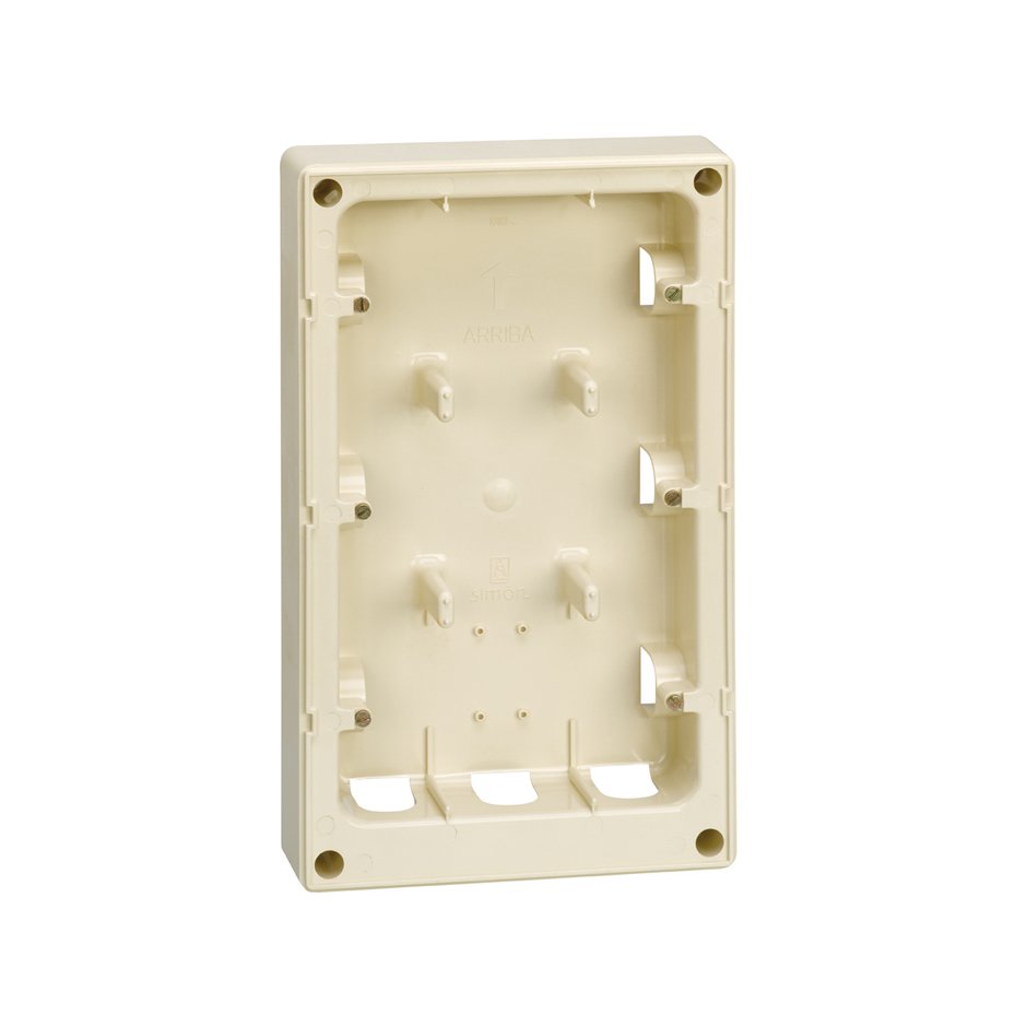 Base for surface mount box for frame with 3 rows for 6 elements ivory Simon 27 Centralisations