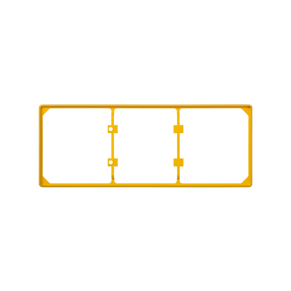 Trim frame for 3 elements yellow Simon 27