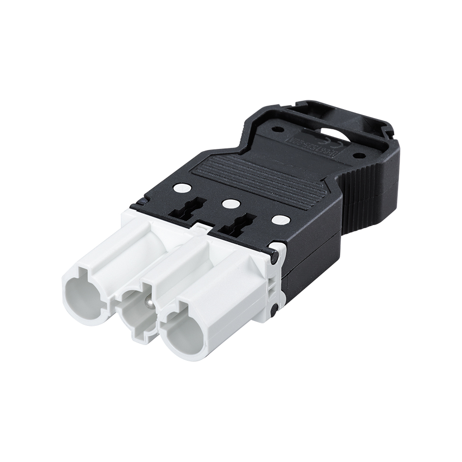 Quick aerial connector "Male" 3 poles with housing for electric patch cord locking system white Simon Electric Wiring