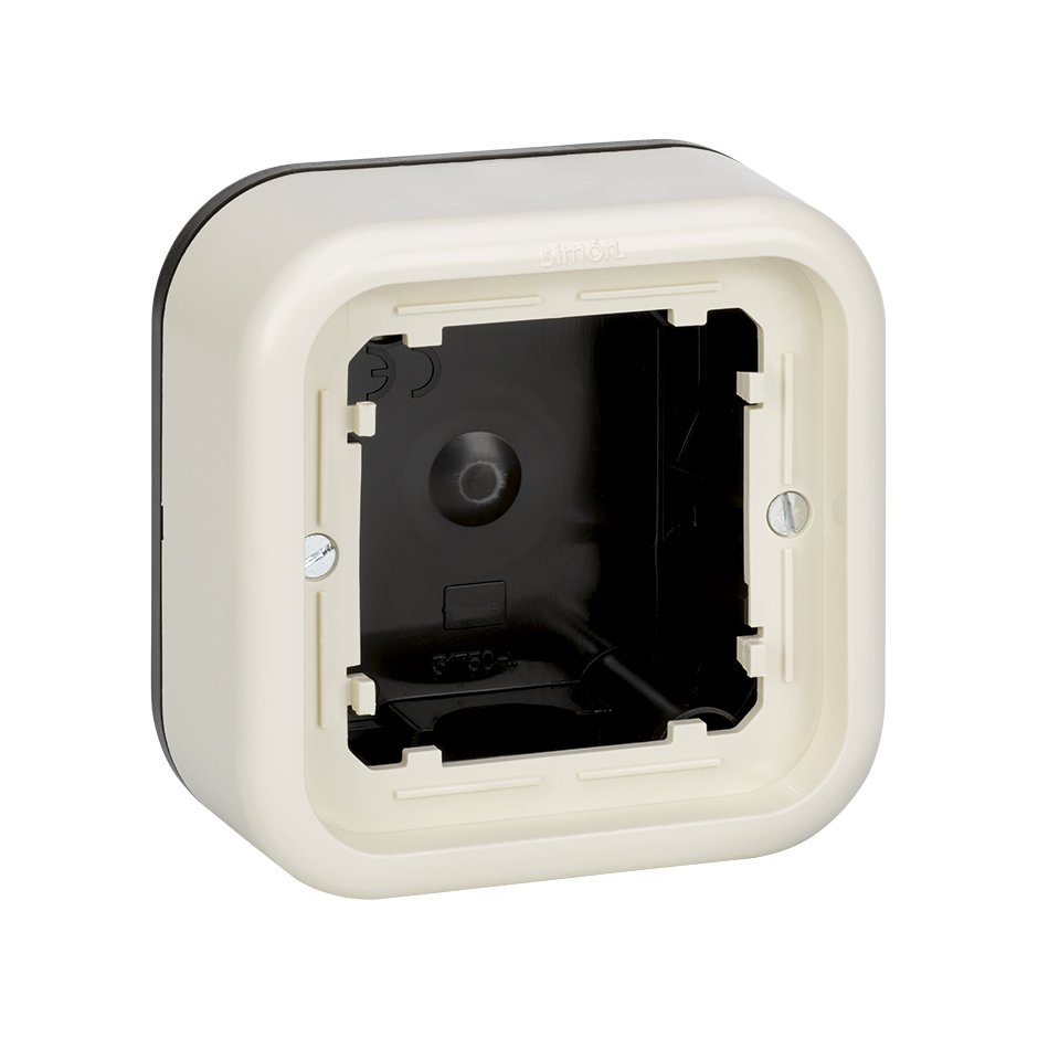 Low surface-mount box for 1 element ivory Simon 31