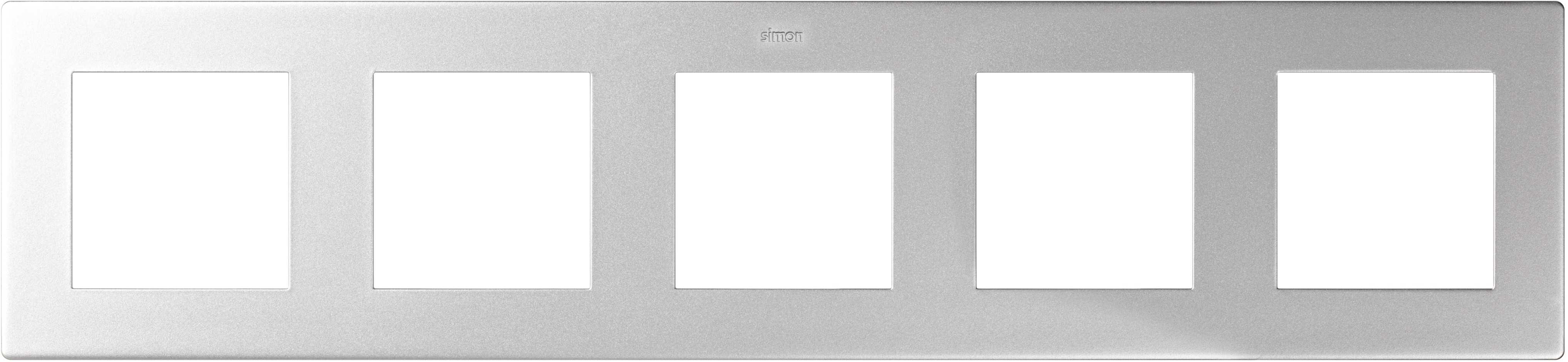Рамка на 5 постов цвета алюминий Simon 24 Harmonie