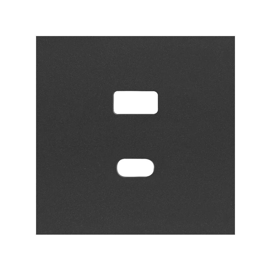 Tapa cargador USB C+A negro mate Simon 100
