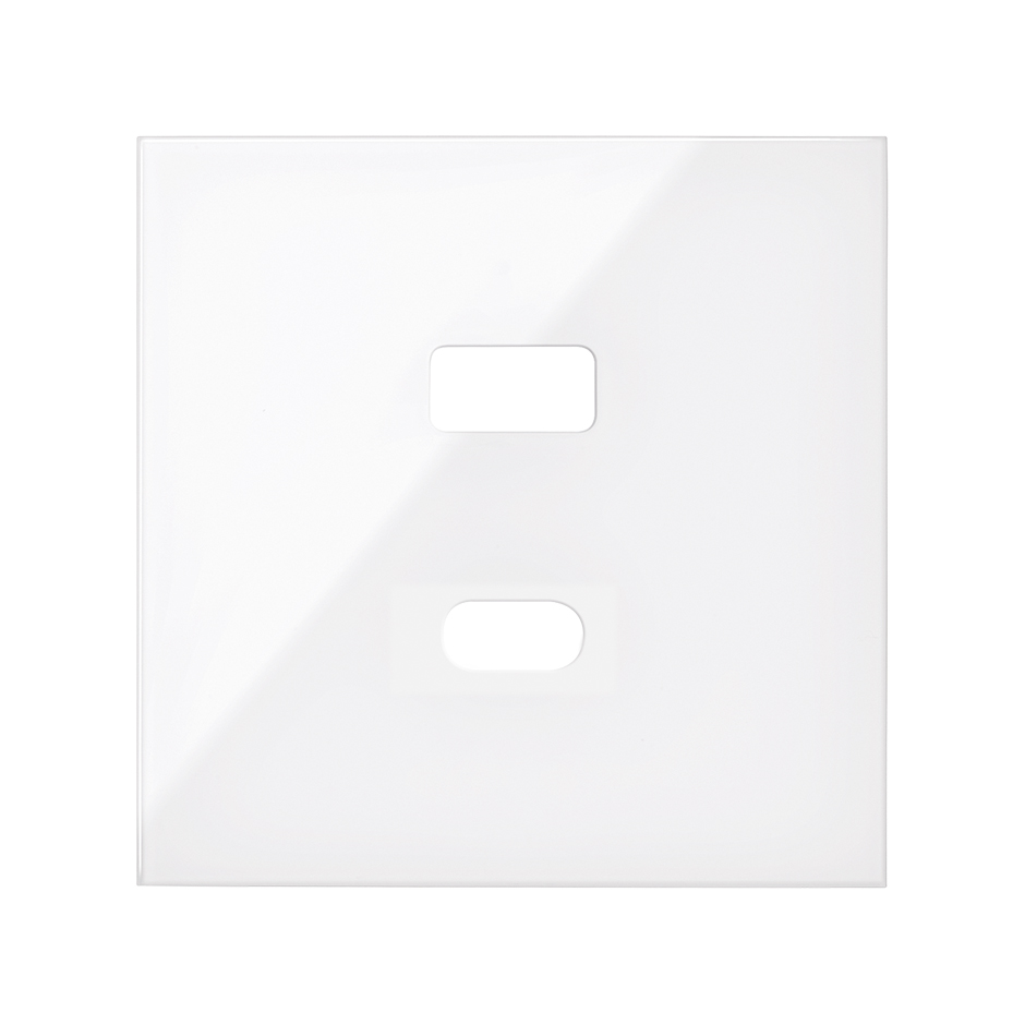 Tapa cargador USB C+A blanco brillante Simon 100