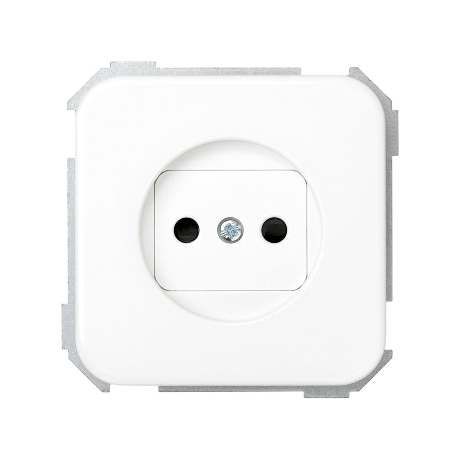 German socket outlet 16A 250V~ for hinged cover, safety device and screw terminal connection white Simon 31