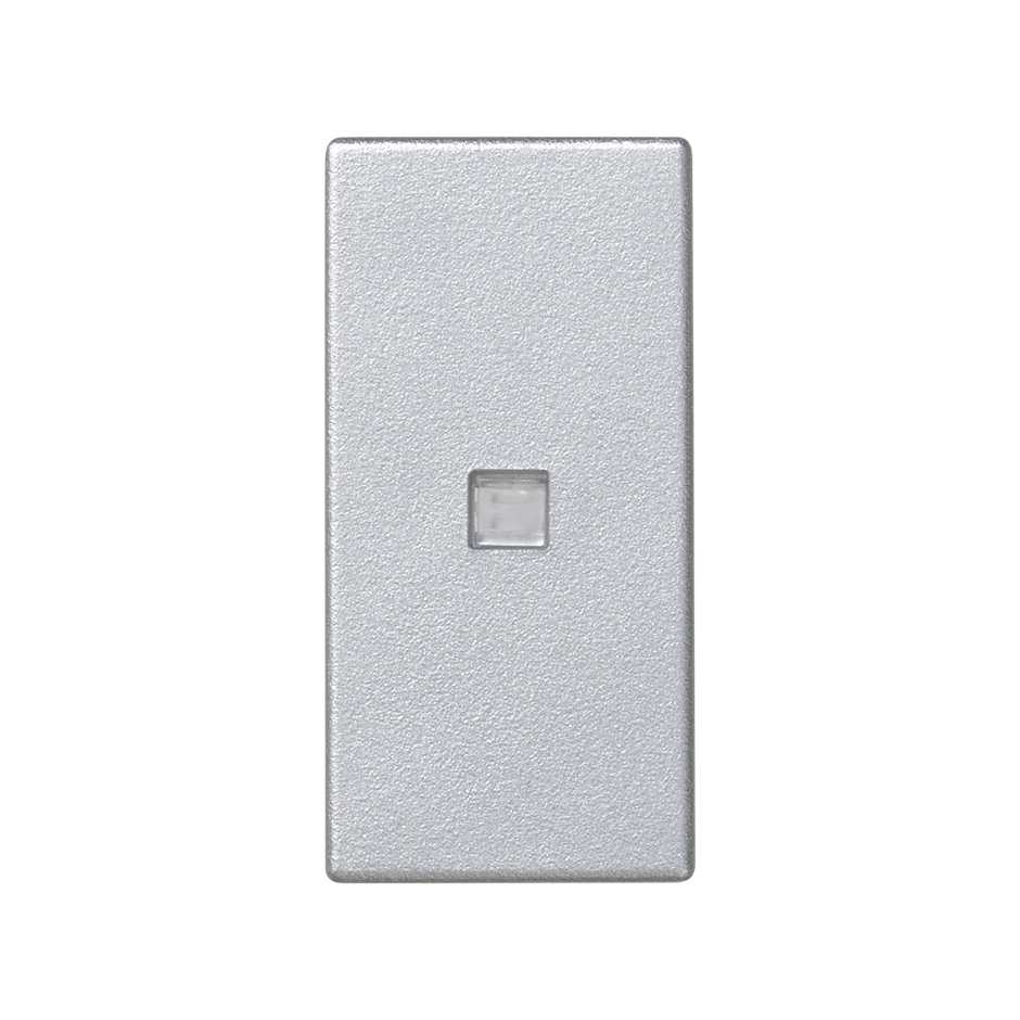 Tecla com visor para botão de pressão com função luminosa de 1 elemento alumínio Simon K45