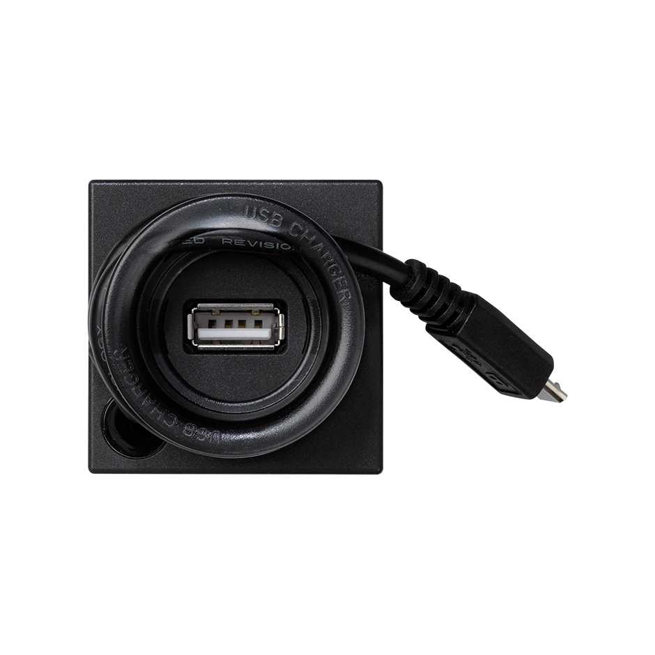 Cargador de 5V/DC mediante puerto USB tipo A y latiguillo micro-USB con enrollacable grafito Simon K45