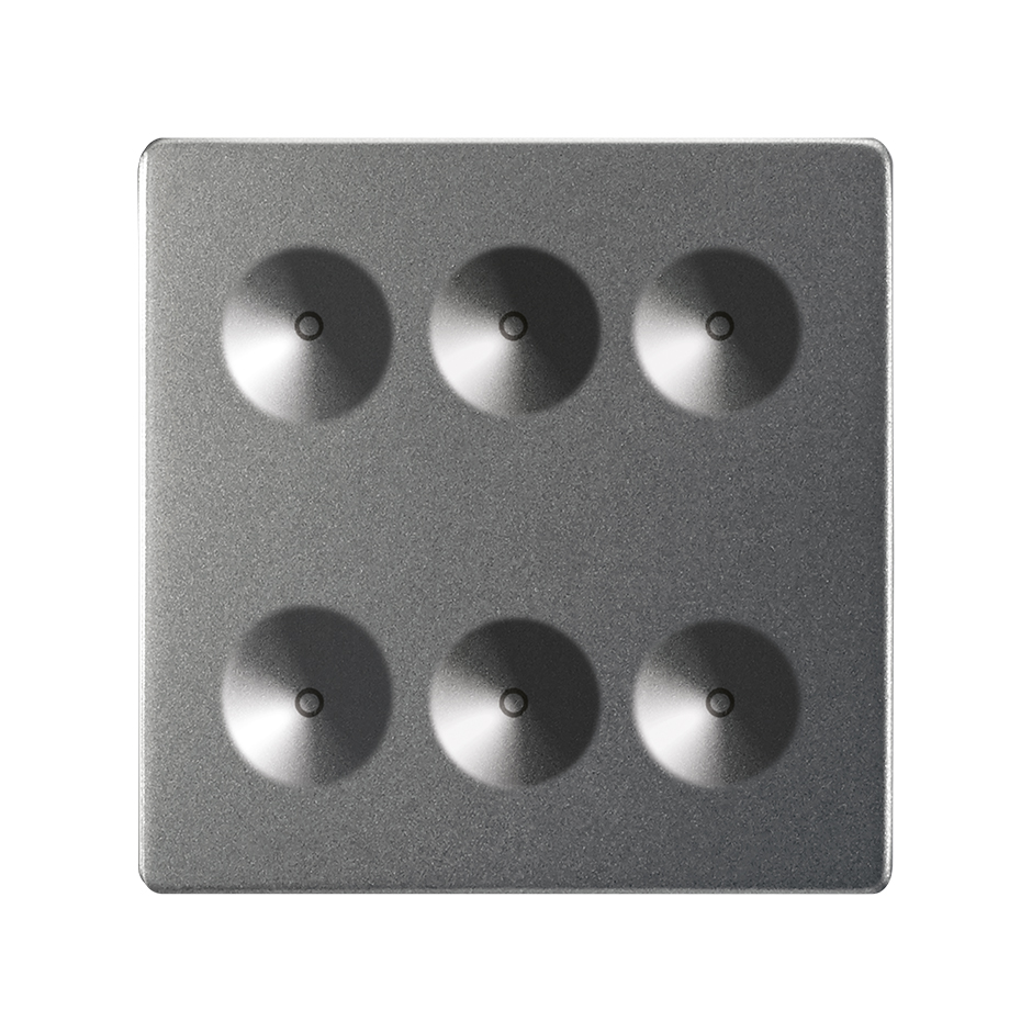Regular Button Panel 6 functions titanium Simon 82 Sense