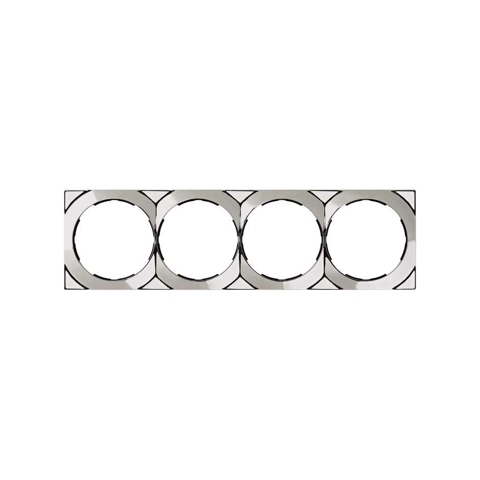 Frame square for 4 elements chrome Simon 88