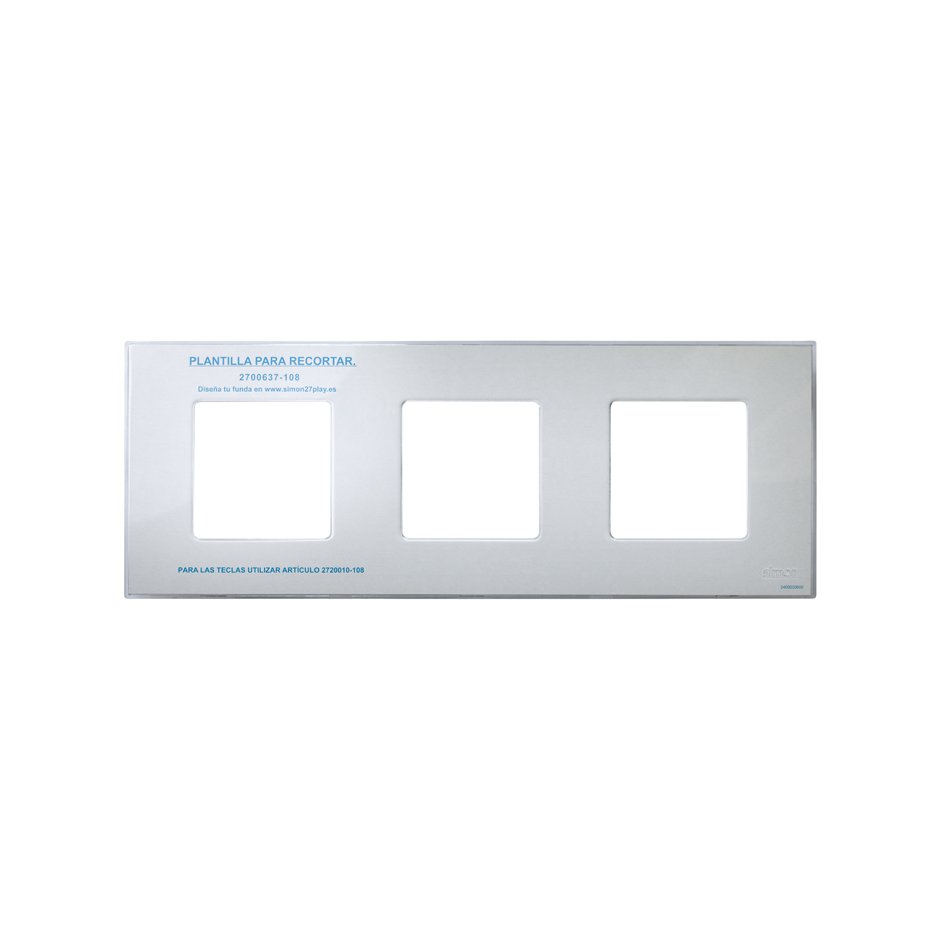 Interchangeable case for 3 elements frame transparent Simon 27 Play