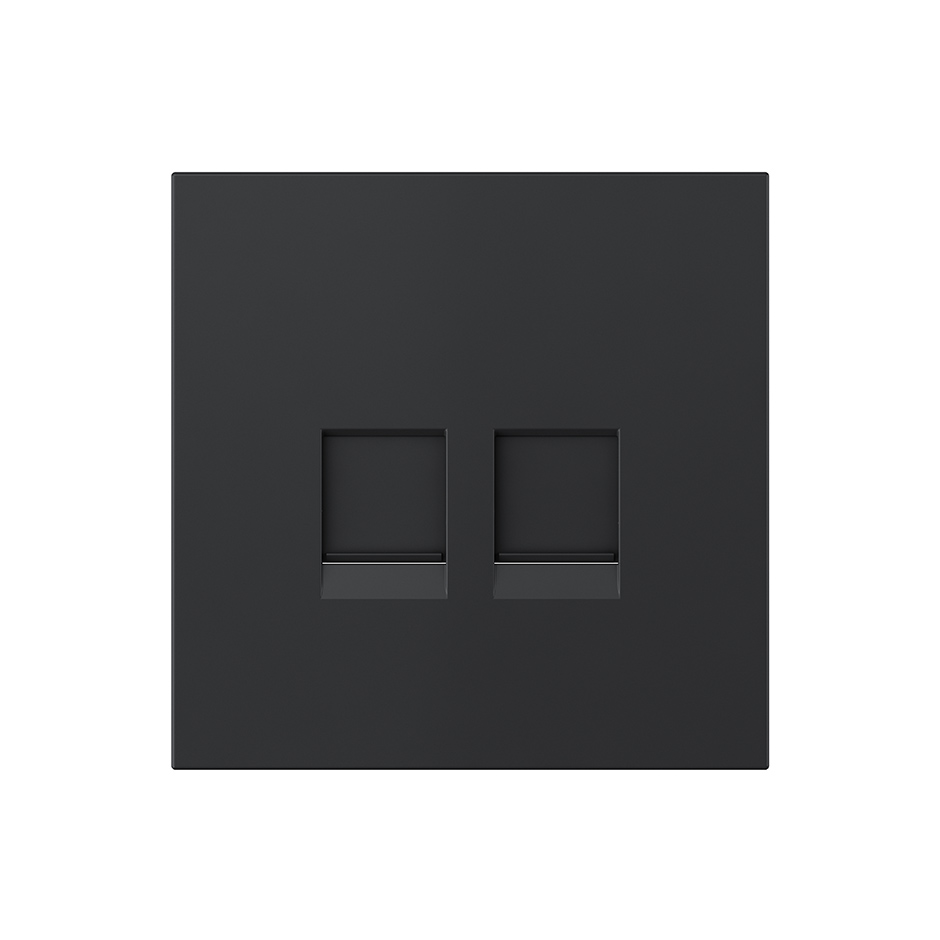 Tapa para 2 x RJ45 sin conector sin adaptador negro mate Simon 360