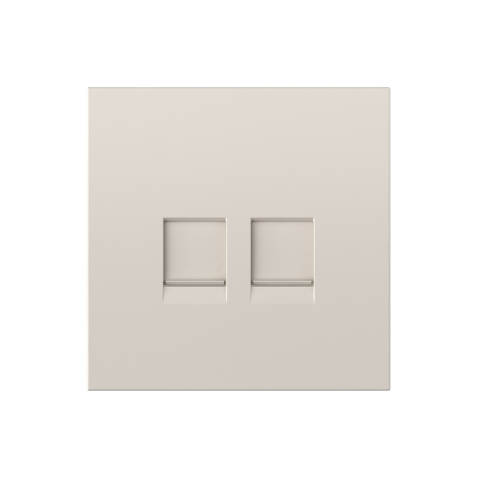 Cover for 2 x RJ45 without connector without adapter sand matte Simon 360