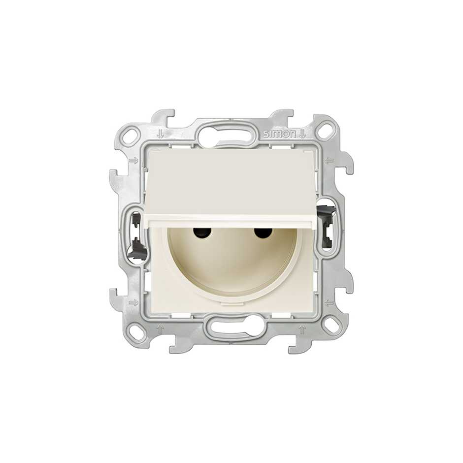 Prise 2P+T etanche IP44 mécanisme +touche / 16 A 250 V connexion rapide Simon 24 Harmonie ivoire