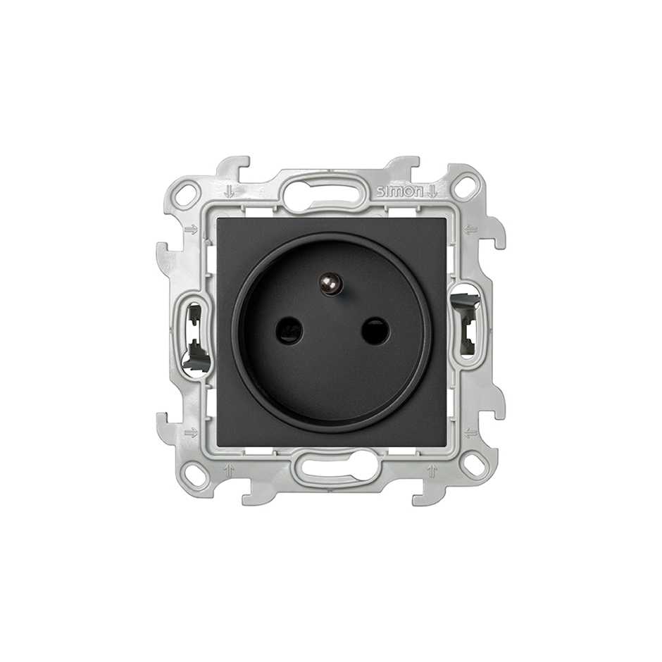 2P+T socket 16A 250V~ with fast terminal connection graphite Simon 24 Harmonie
