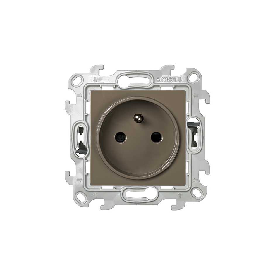 2P+T socket 16A 250V~ with fast terminal connection brown Simon 24 Harmonie