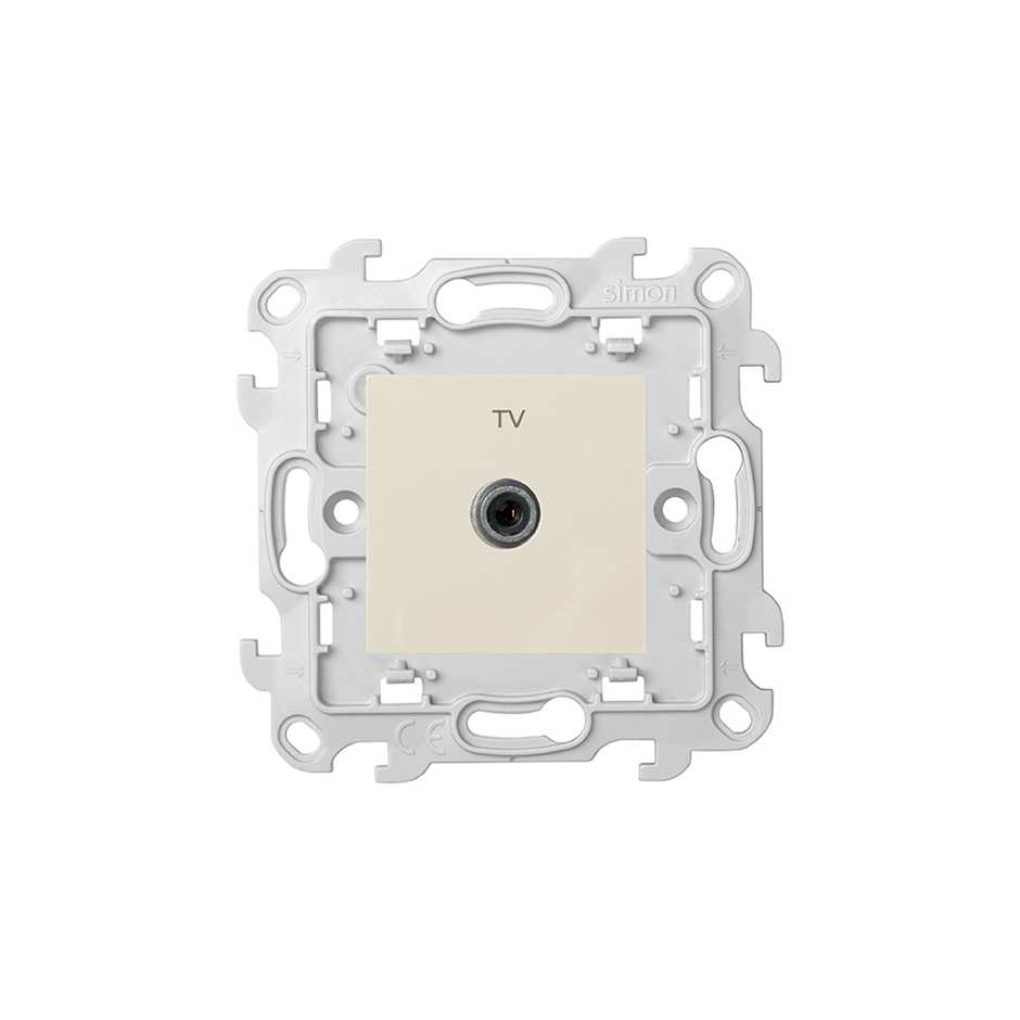 Prise TV type F connexion à vis ivoire Simon 24 Harmonie