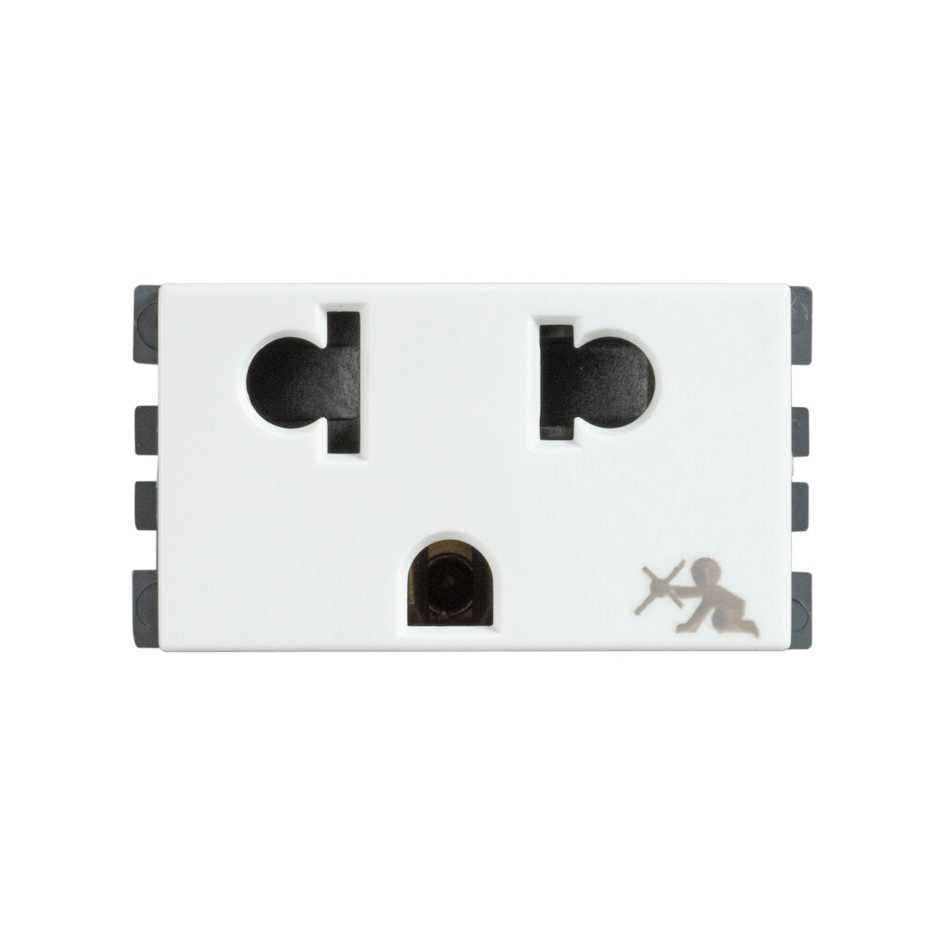 TOMA DE CORRIENTE EUROAMERICANA 2P+T 16A 127V~ Blanco S25