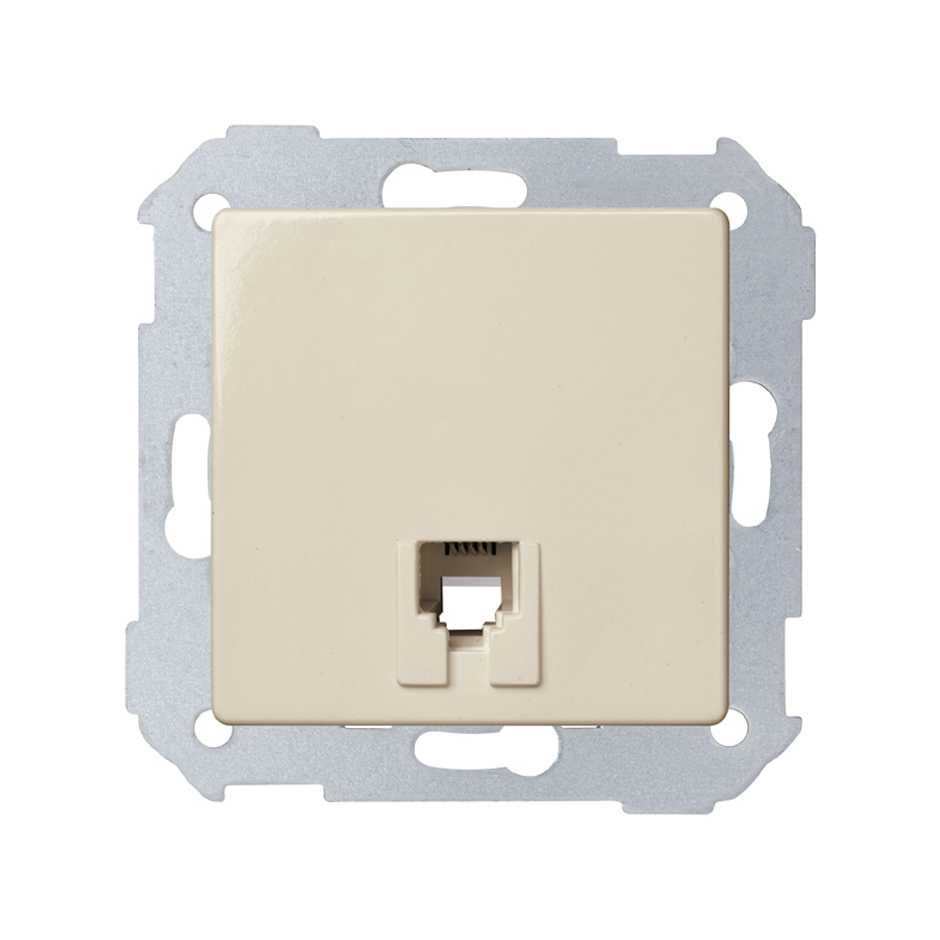 Telephone socket RJ11 with 4 pins ivory