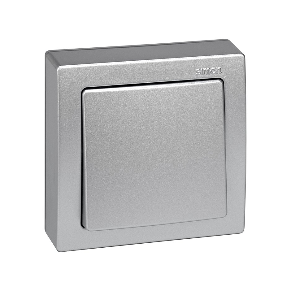 2-way switch monoblock 10AX 250V~ with screw terminal connection system aluminium Simon 73 Loft