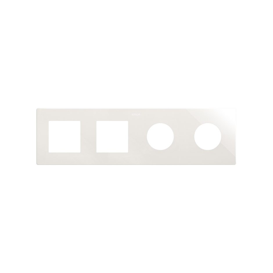 Frame composed of 2 elements and 2 minimal aesthetic for CLEAN Schuko socket outlet white Simon 270
