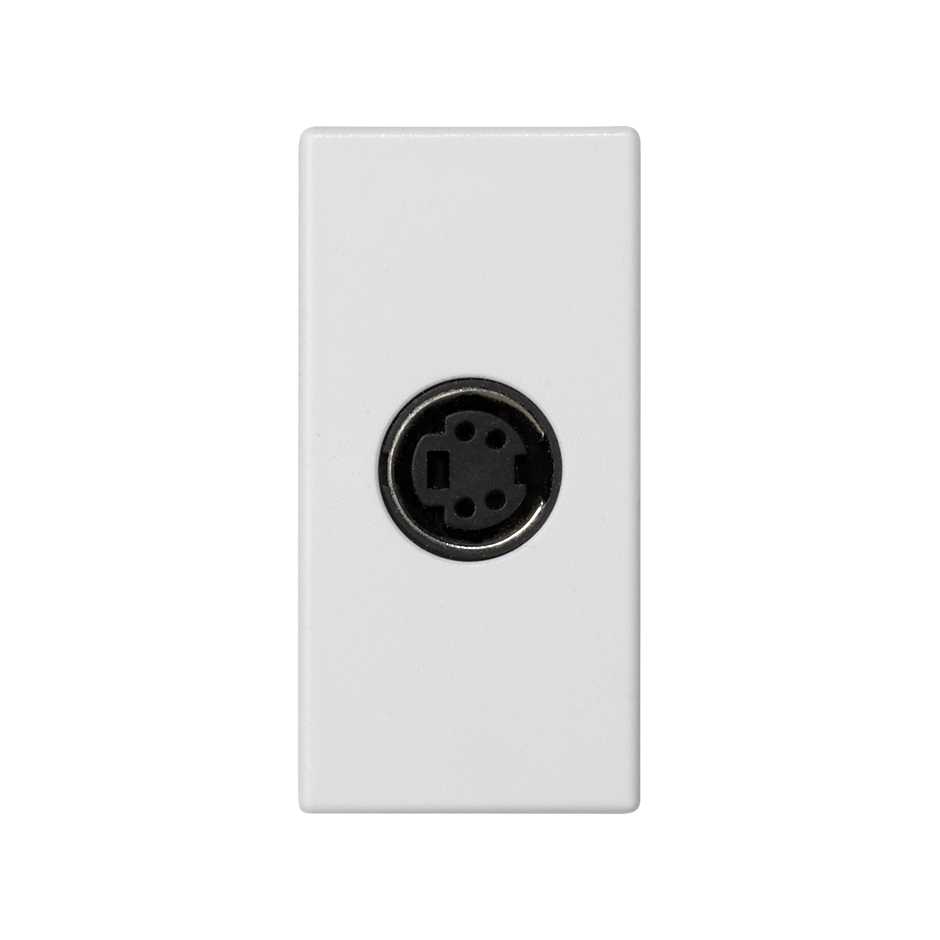 S-Video connector female with trim plate white Simon K45