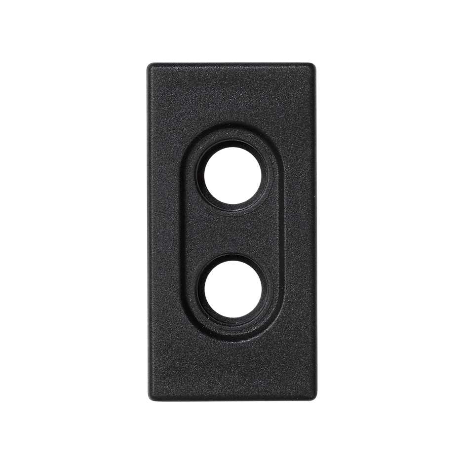 Trim plate for 2 RCA connectors (stereo audio) for 1 element black Simon K45