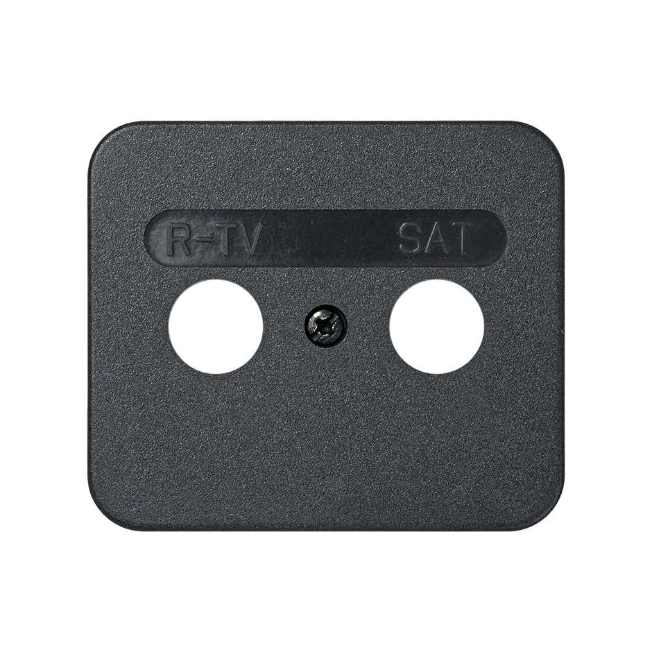 Placa para tomadas indutivas de R-TV+SAT grafite Simon 75