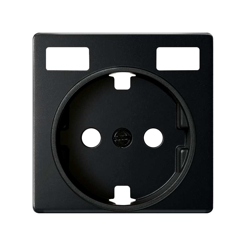 SCHUKO SOCKET COVER WITH 2 USB C+C MATT BLACK SIMON 82 CONCEPT
