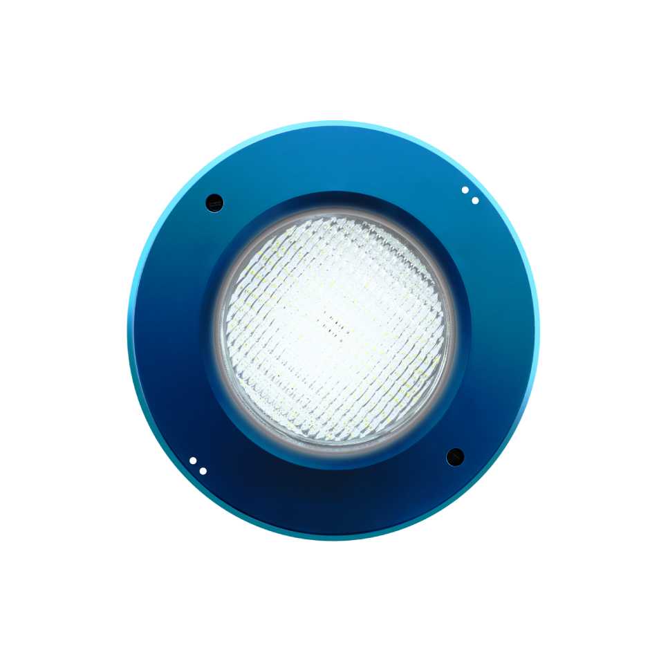 Simon SU3 submersible luminaire, made of blue technical polymer, wall fastening, for prefabricated fibreglass or polyester pools