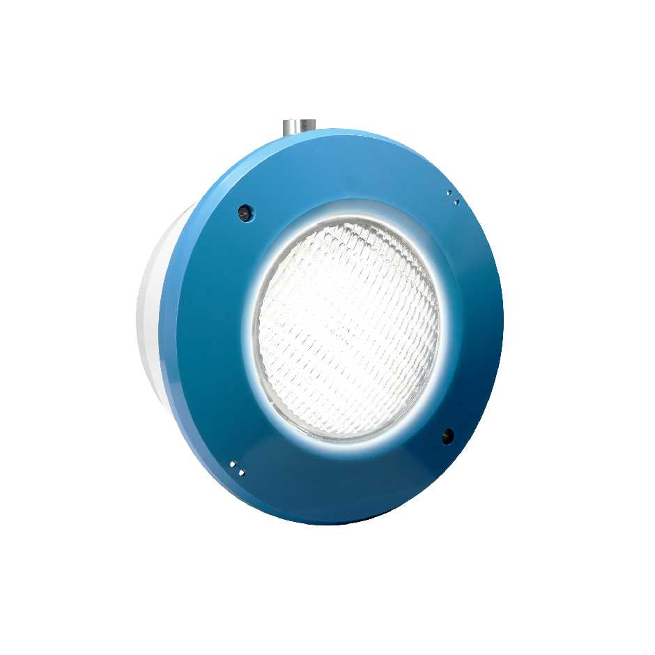 Simon SU2 submersible luminaire, made of white technical polymer, wall fastening, suitable for concrete pools