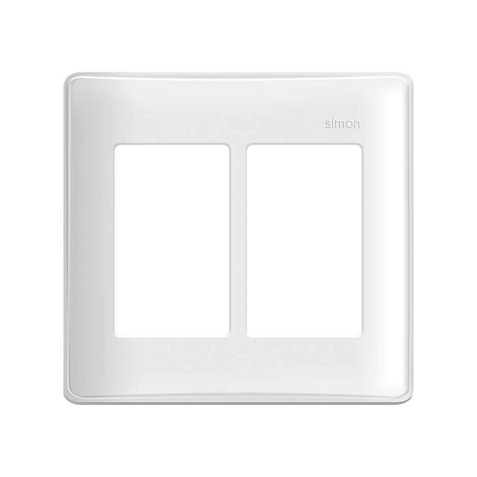 Placa de 6 postos com suporte 4x4 branco Simon 19